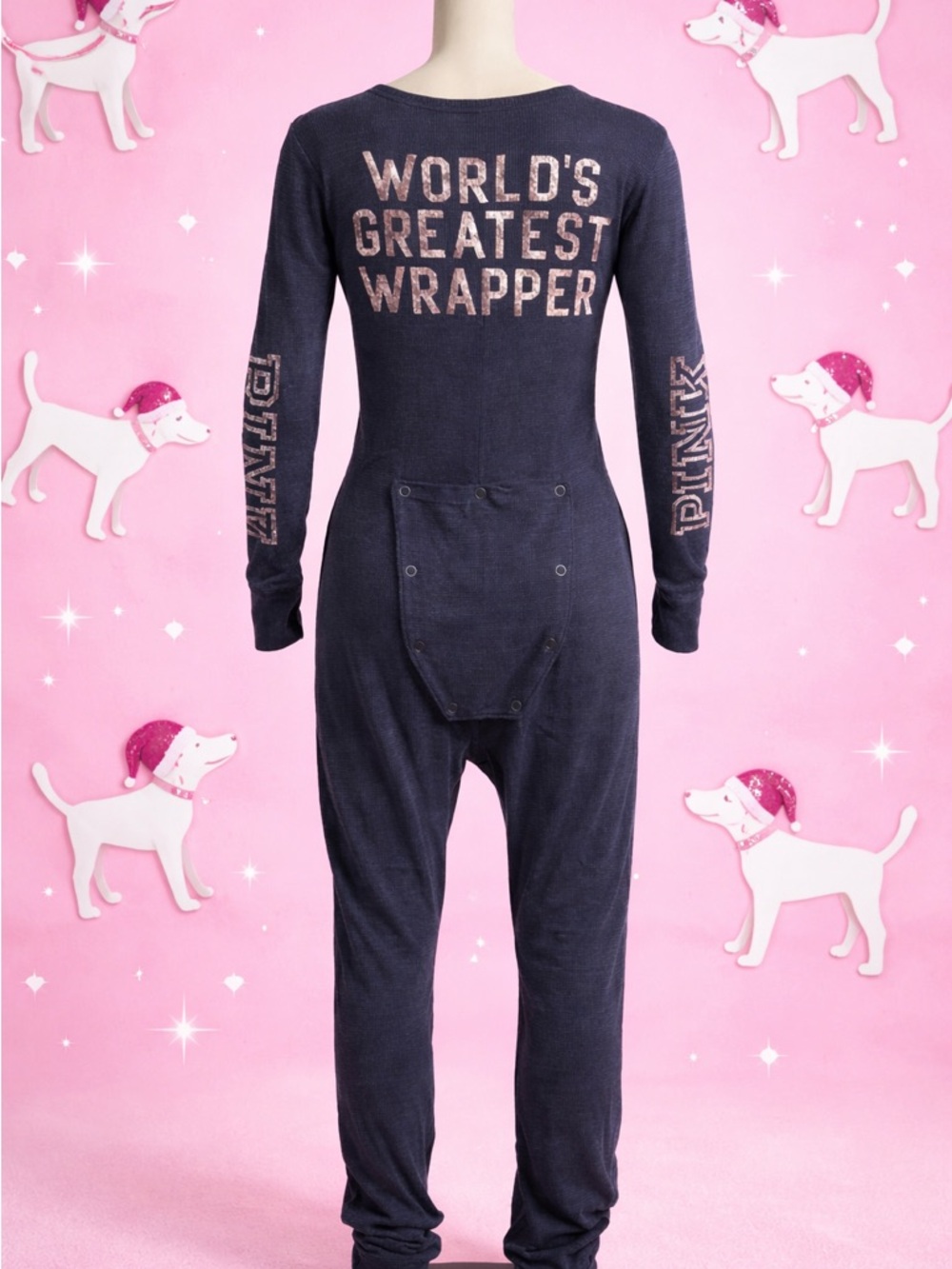 Victoria’s Secret PINK Gray Bling Sequin Pajama Jumpsuit – Size Medium